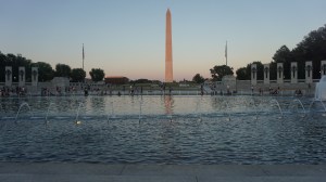 Washington Monument and WW II Memorial  